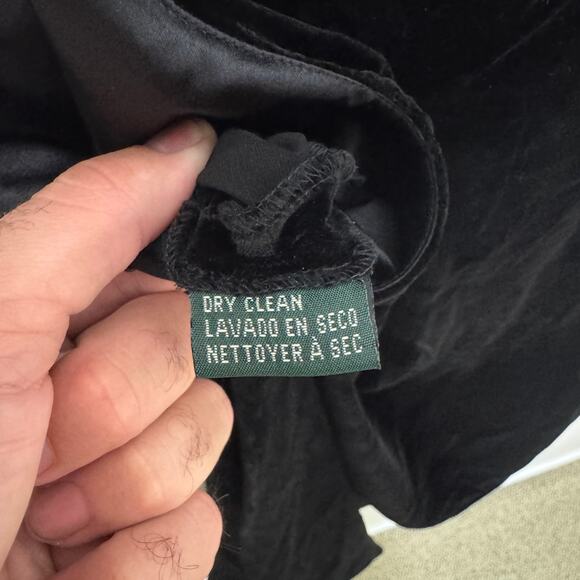 Lauren Ralph Lauren Velvet Silk Cocktail Midi Dress US Women's 12 - Picture 7 of 8